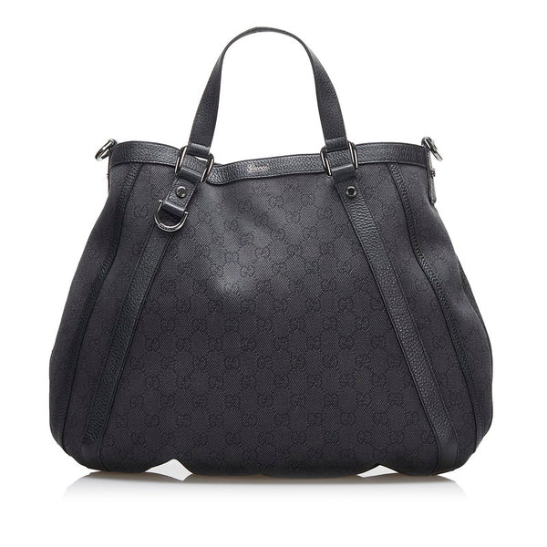 グッチ GGキャンバス ワンショルダーバッグ ハンドバッグ 2WAY 268641 ブラック キャンバス レザー レディース GUCCI 【中古】