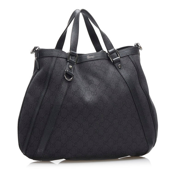 グッチ GGキャンバス ワンショルダーバッグ ハンドバッグ 2WAY 268641 ブラック キャンバス レザー レディース GUCCI 【中古】