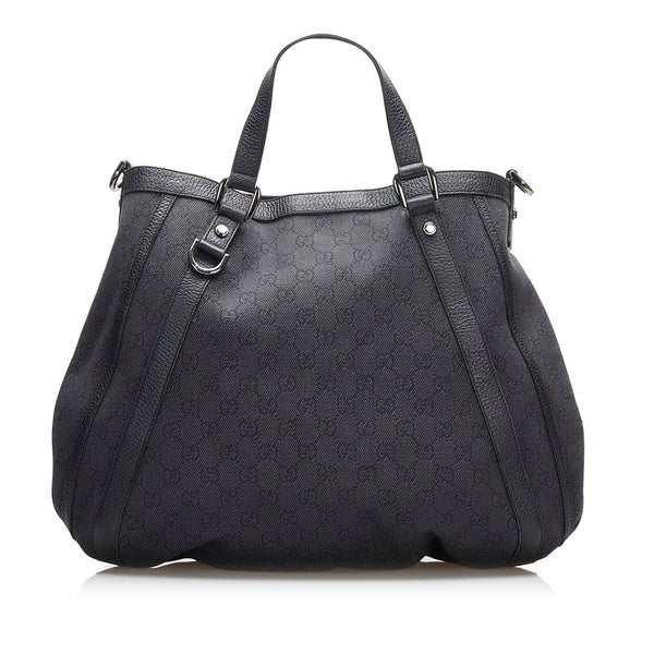 グッチ GGキャンバス ワンショルダーバッグ ハンドバッグ 2WAY 268641 ブラック キャンバス レザー レディース GUCCI 【中古】