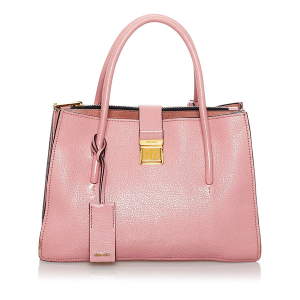 ミュウミュウ ハンドバッグ ショルダーバッグ 2WAY ピンク レザー レディース MIUMIU 【中古】