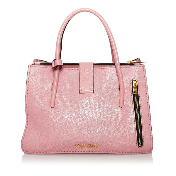ミュウミュウ ハンドバッグ ショルダーバッグ 2WAY ピンク レザー レディース MIUMIU 【中古】