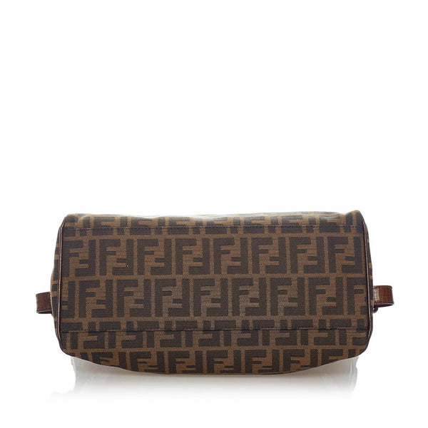 フェンディ ズッカ エトニコ ハンドバッグ 8BN157 ブラウン キャンバス レザー レディース FENDI 【中古】