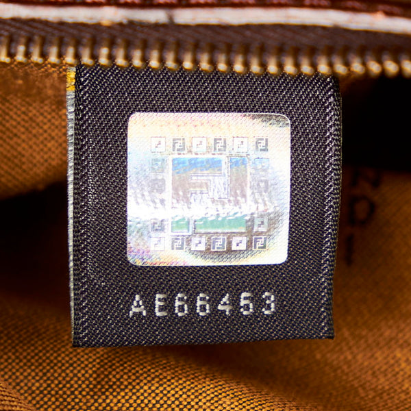 フェンディ ズッカ エトニコ ハンドバッグ 8BN157 ブラウン キャンバス レザー レディース FENDI 【中古】