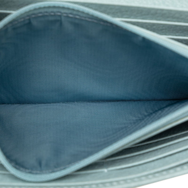 グッチ GGマーモント フローラプリント フラワー 花 チェーンショルダーウォレット 577343 ライトブルー マルチカラー キャンバス レザー レディース GUCCI 【中古】