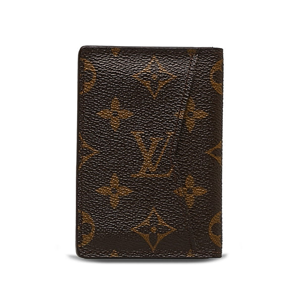 ルイ ヴィトン モノグラム オーガナイザードゥポッシュ カードケース M60502 ブラウン PVC レザー レディース LOUIS VUITTON 【中古】