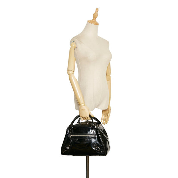 バレンシアガ ハンドバッグ 203249 ブラック エナメル レディース BALENCIAGA 【中古】