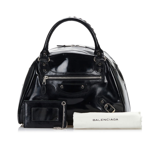 バレンシアガ ハンドバッグ 203249 ブラック エナメル レディース BALENCIAGA 【中古】