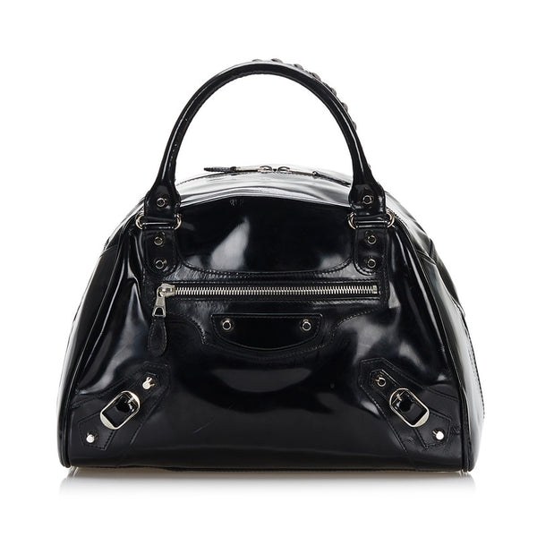 バレンシアガ ハンドバッグ 203249 ブラック エナメル レディース BALENCIAGA 【中古】