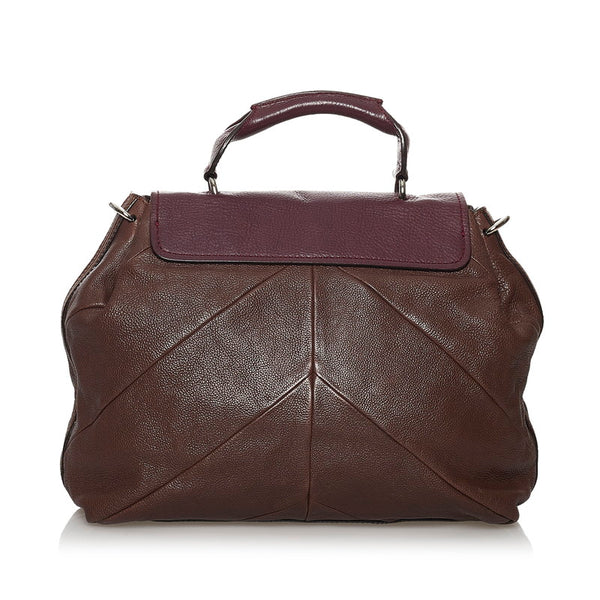 クロエ エルシー ハンドバッグ ショルダーバッグ 2WAY ブラウン ボルドー レザー レディース Chloe 【中古】