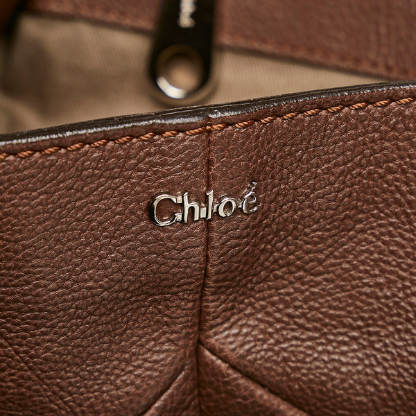 クロエ エルシー ハンドバッグ ショルダーバッグ 2WAY ブラウン ボルドー レザー レディース Chloe 【中古】