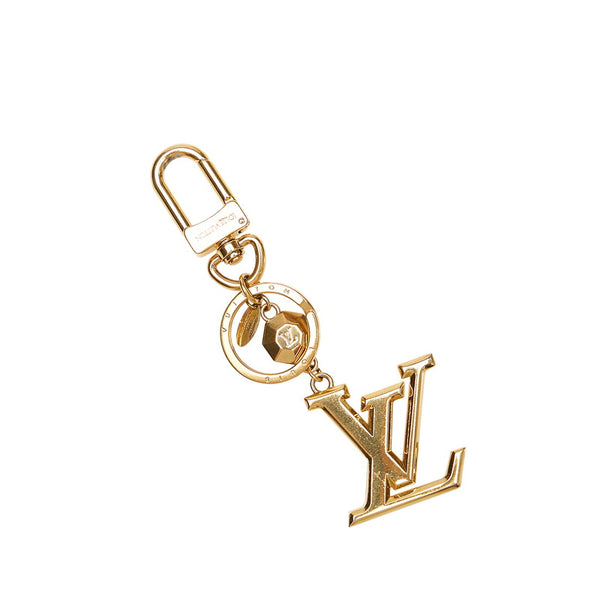 ルイ ヴィトン ポルトクレ LVファセット キーホルダー キーリング バッグチャーム M65216 ゴールド メッキ レディース LOUIS VUITTON 【中古】