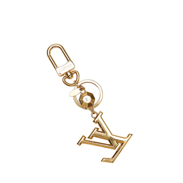 ルイ ヴィトン ポルトクレ LVファセット キーホルダー キーリング バッグチャーム M65216 ゴールド メッキ レディース LOUIS VUITTON 【中古】