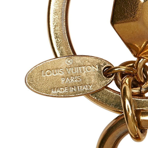 ルイ ヴィトン ポルトクレ LVファセット キーホルダー キーリング バッグチャーム M65216 ゴールド メッキ レディース LOUIS VUITTON 【中古】