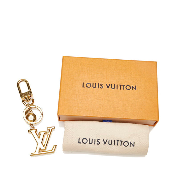 ルイ ヴィトン ポルトクレ LVファセット キーホルダー キーリング バッグチャーム M65216 ゴールド メッキ レディース LOUIS VUITTON 【中古】
