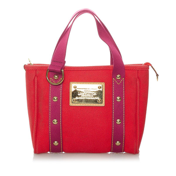 ルイ ヴィトン アンティグア M40037 レッド ワインレッド キャンバス ハンドバッグ レディース LOUIS VUITTON 【中古】