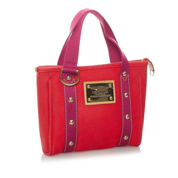 ルイ ヴィトン アンティグア M40037 レッド ワインレッド キャンバス ハンドバッグ レディース LOUIS VUITTON 【中古】