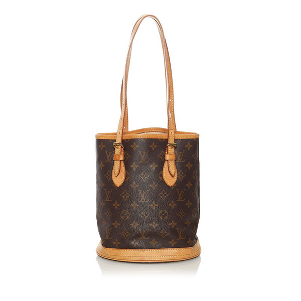 ルイ ヴィトン モノグラム バケツPM ハンドバッグ M42238 ブラウン PVC レザー レディース LOUIS VUITTON 【中古】