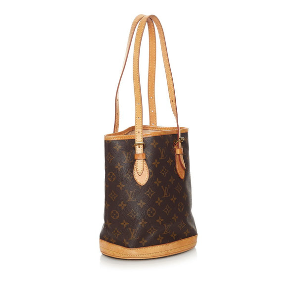 ルイ ヴィトン モノグラム バケツPM ハンドバッグ M42238 ブラウン PVC レザー レディース LOUIS VUITTON 【中古】