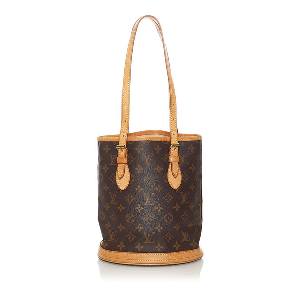 ルイ ヴィトン モノグラム バケツPM ハンドバッグ M42238 ブラウン PVC レザー レディース LOUIS VUITTON 【中古】