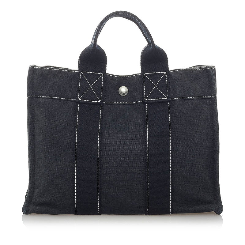 エルメス フールトゥ PM ハンドバッグ ブラック キャンバス レディース HERMES 【中古】