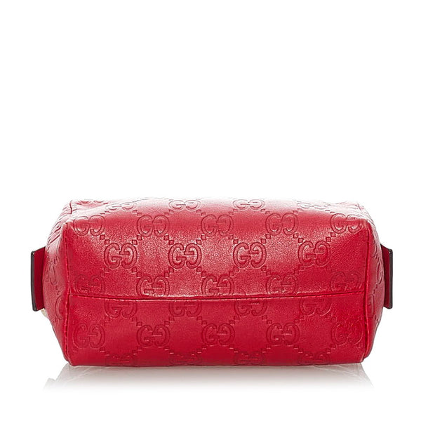 グッチ グッチシマ ポーチ 153228 レッド レザー レディース GUCCI 【中古】