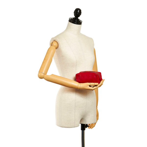 グッチ グッチシマ ポーチ 153228 レッド レザー レディース GUCCI 【中古】