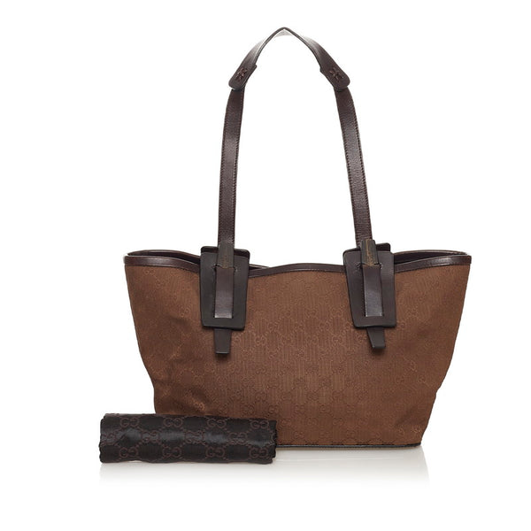 グッチ GGキャンバス ウッド ハンドバッグ 106241 ブラウン キャンバス レザー レディース GUCCI 【中古】