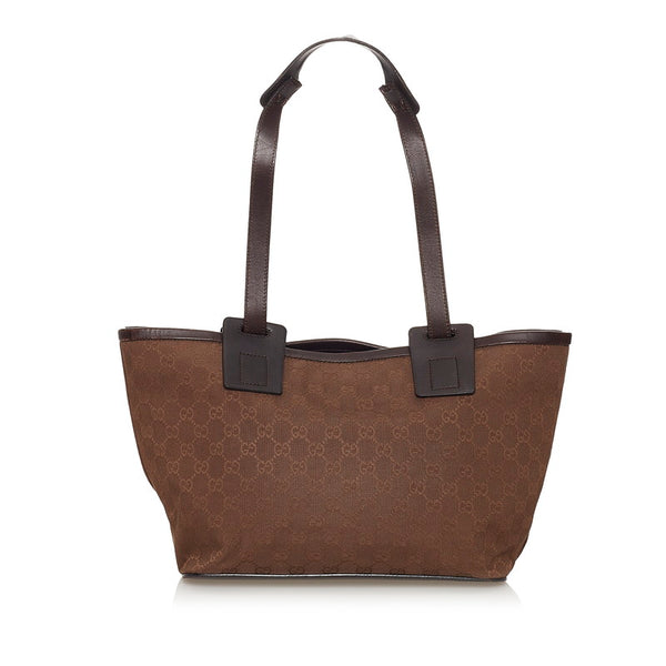 グッチ GGキャンバス ウッド ハンドバッグ 106241 ブラウン キャンバス レザー レディース GUCCI 【中古】