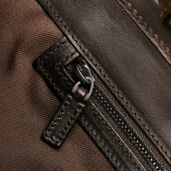 グッチ GGキャンバス ウッド ハンドバッグ 106241 ブラウン キャンバス レザー レディース GUCCI 【中古】