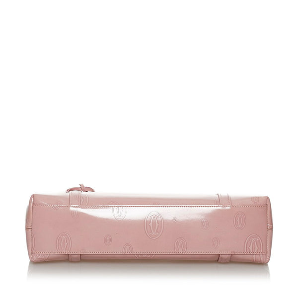 カルティエ ハッピーバースデー ハンドバッグ ピンク パテントレザー レディース CARTIER 【中古】