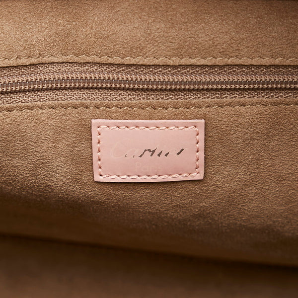 カルティエ ハッピーバースデー ハンドバッグ ピンク パテントレザー レディース CARTIER 【中古】