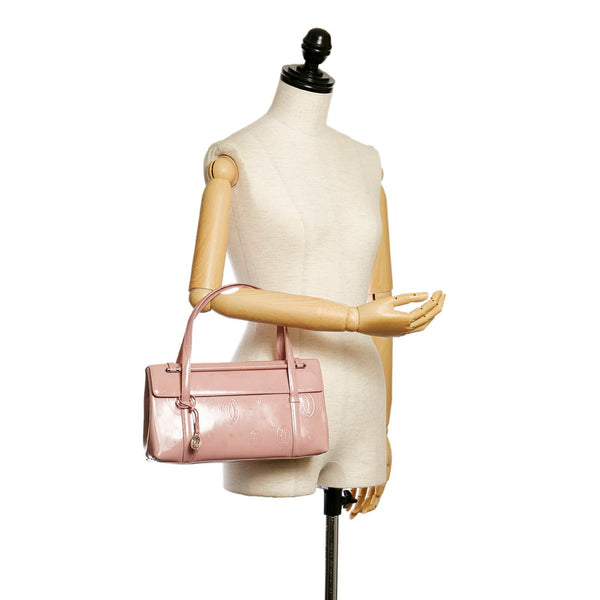 カルティエ ハッピーバースデー ハンドバッグ ピンク パテントレザー レディース CARTIER 【中古】