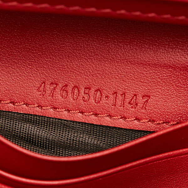 グッチ GGスプリーム チェリー フラップ コンパクト ウォレット 476050 ベージュ レッド PVC レザー レディース GUCCI 【中古】