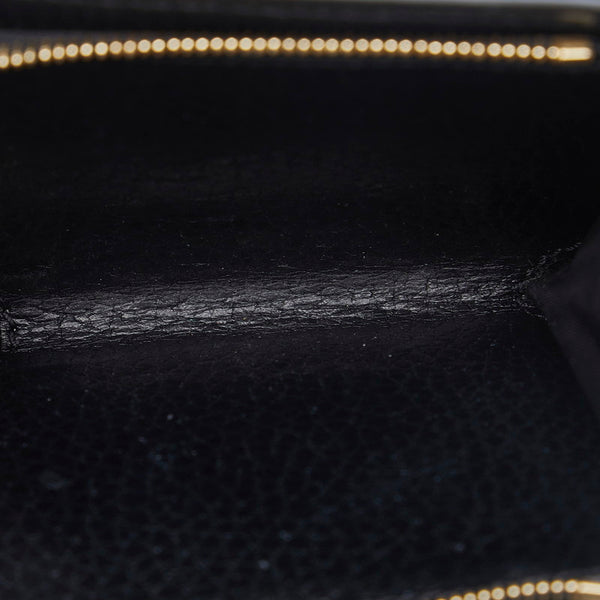 グッチ GGマーモント GGスプリーム ミディアム ウォレット 二つ折り財布 598587 ベージュ ブラック PVC レザー レディース GUCCI 【中古】