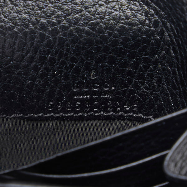 グッチ GGマーモント GGスプリーム ミディアム ウォレット 二つ折り財布 598587 ベージュ ブラック PVC レザー レディース GUCCI 【中古】