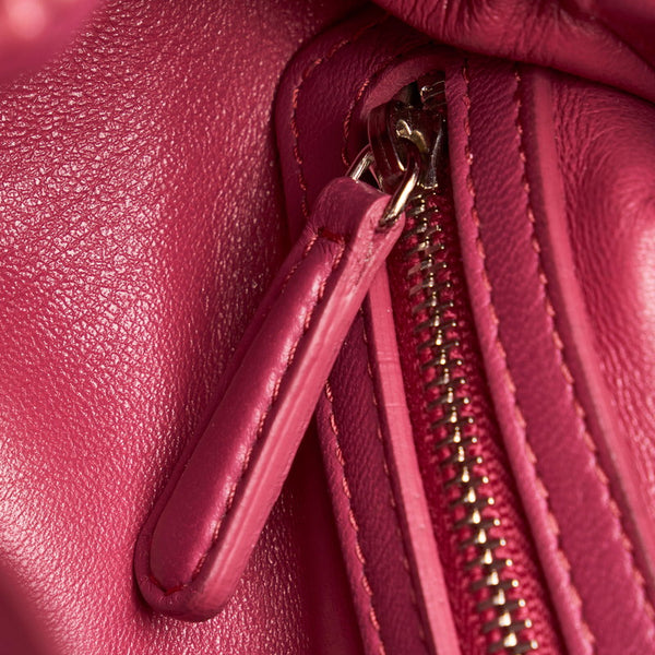 クリスチャンディオール ルトラント チェーン ショルダーバッグ ピンク シルバー レザー レディース Christian Dior 【中古】