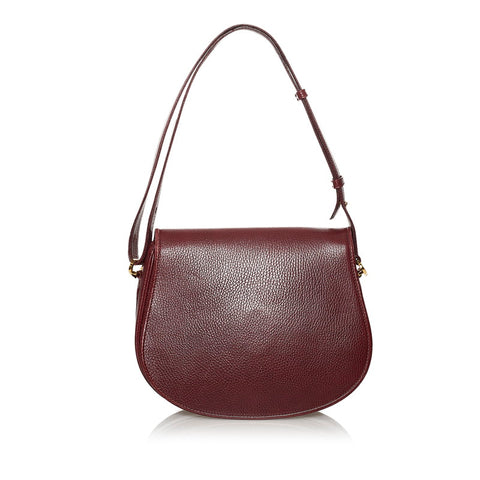 カルティエ マスト 肩掛け ショルダーバッグ ボルドー レザー レディース CARTIER 【中古】