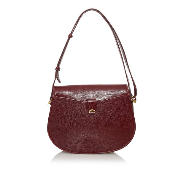 カルティエ マスト 肩掛け ショルダーバッグ ボルドー レザー レディース CARTIER 【中古】