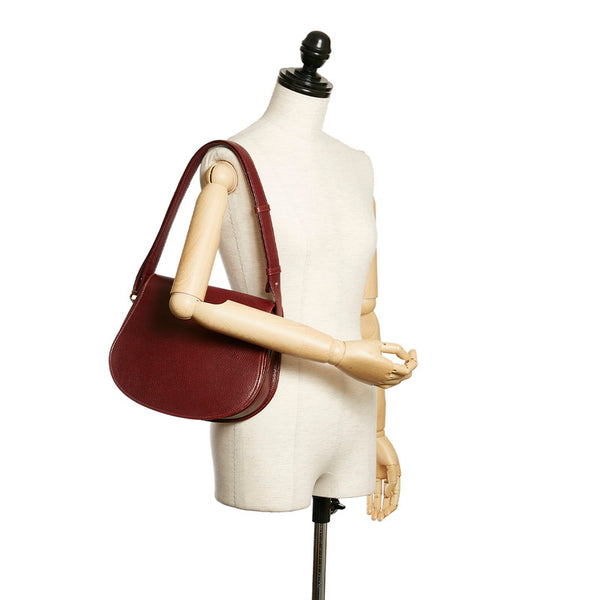 カルティエ マスト 肩掛け ショルダーバッグ ボルドー レザー レディース CARTIER 【中古】