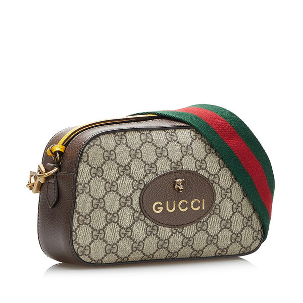 グッチ GGスプリーム ネオ ヴィンテージ 斜め掛け ショルダーバッグ 476466 ベージュ ブラウン PVC レザー レディース GUCCI 【中古】