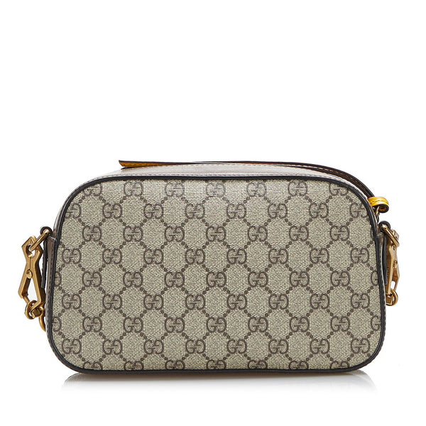 グッチ GGスプリーム ネオ ヴィンテージ 斜め掛け ショルダーバッグ 476466 ベージュ ブラウン PVC レザー レディース GUCCI 【中古】