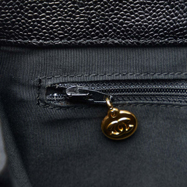 シャネル ココマーク トートバッグ ショルダーバッグ ブラック キャビアスキン レディース CHANEL 【中古】