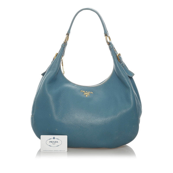 プラダ ワンショルダーバッグ BR4311 ブルー レザー レディース PRADA 【中古】