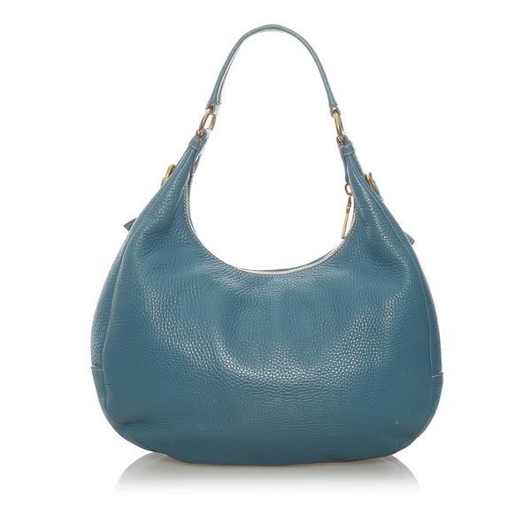 プラダ ワンショルダーバッグ BR4311 ブルー レザー レディース PRADA 【中古】