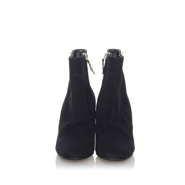 ルイ ヴィトン ショートブーツ ブラック スウェード レディース LOUIS VUITTON 【中古】