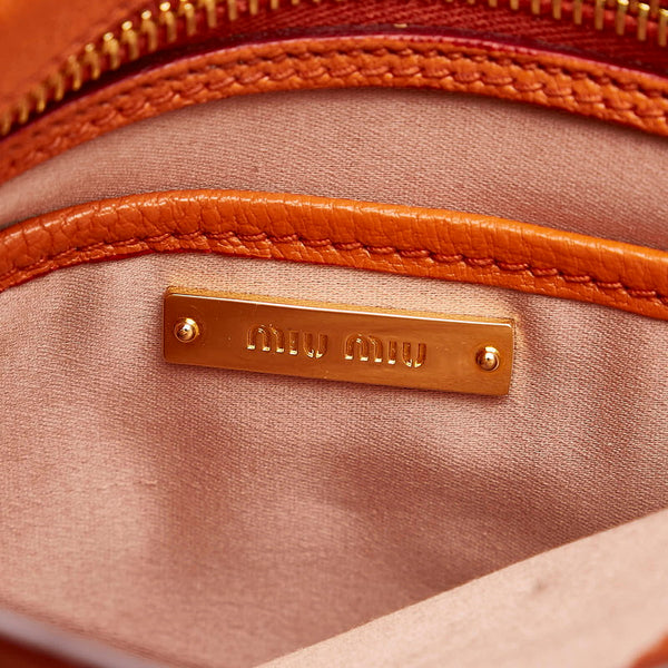 ミュウミュウ オレンジ レザー ハンドバッグ ショルダーバッグ 2WAY レディース MIUMIU 【中古】