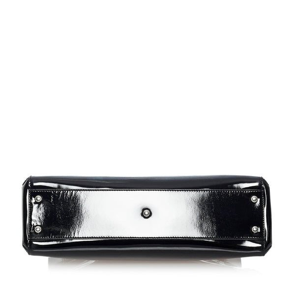 カルティエ マルチェロ ブラック エナメル ハンドバッグ レディース CARTIER 【中古】