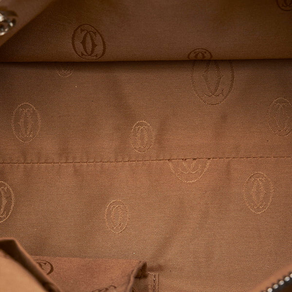 カルティエ マルチェロ ブラック エナメル ハンドバッグ レディース CARTIER 【中古】