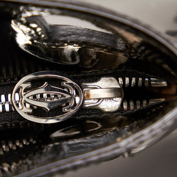 カルティエ マルチェロ ブラック エナメル ハンドバッグ レディース CARTIER 【中古】