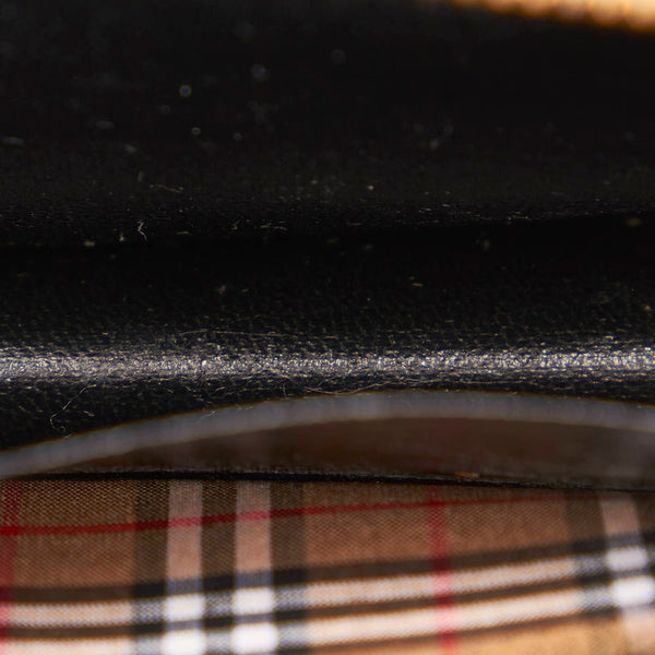 バーバリー ポーチ ブラック レザー レディース BURBERRY 【中古】